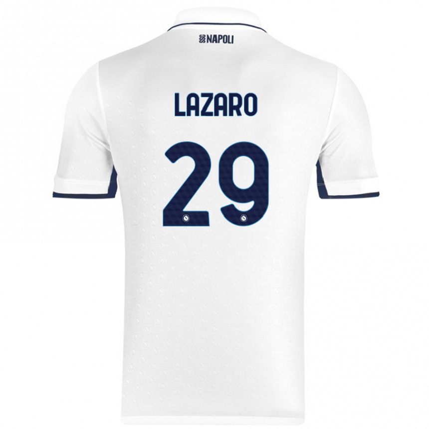 Gyermek Labdarúgás Paloma Lázaro #29 Fehér Royal Blue Idegenbeli Jersey 2024/25 Mez Póló Ing