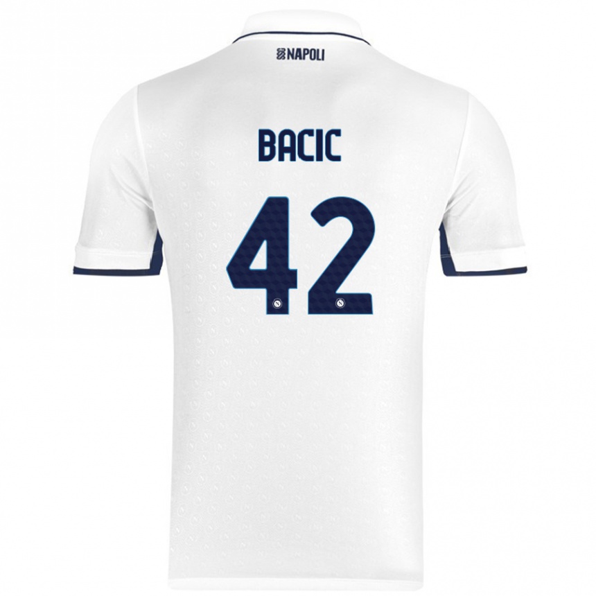 Gyermek Labdarúgás Doris Bačić #42 Fehér Royal Blue Idegenbeli Jersey 2024/25 Mez Póló Ing