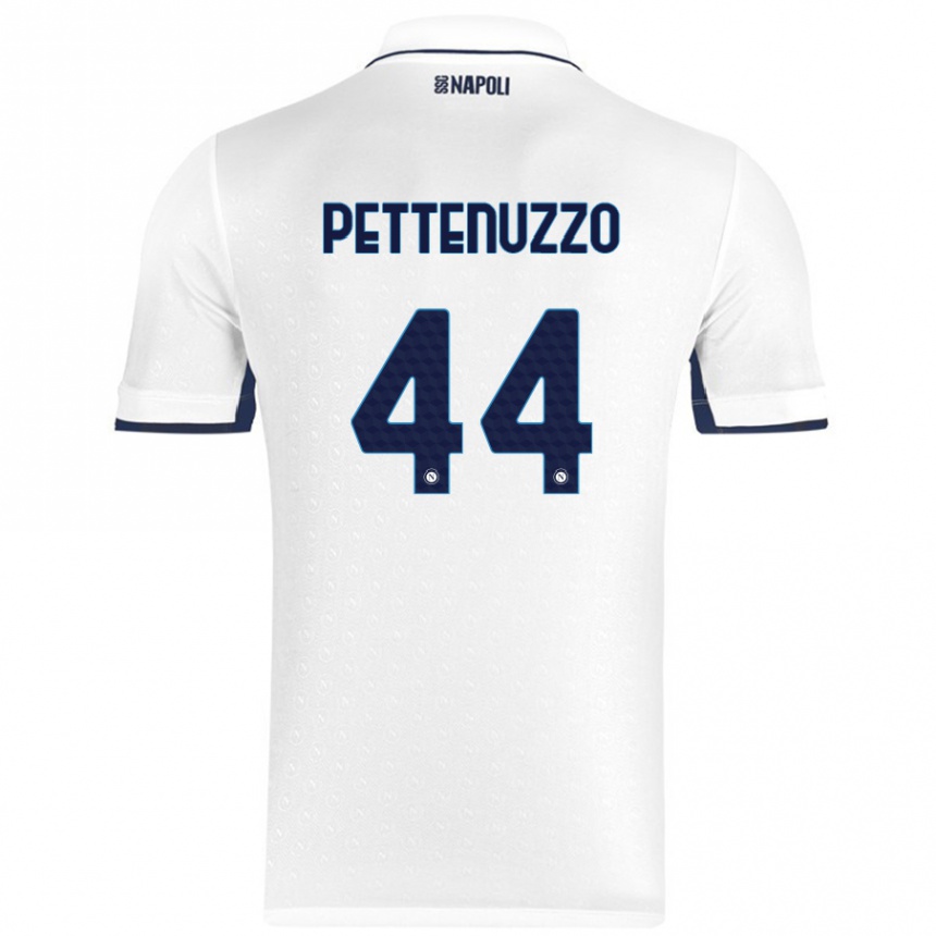 Gyermek Labdarúgás Tecla Pettenuzzo #44 Fehér Royal Blue Idegenbeli Jersey 2024/25 Mez Póló Ing