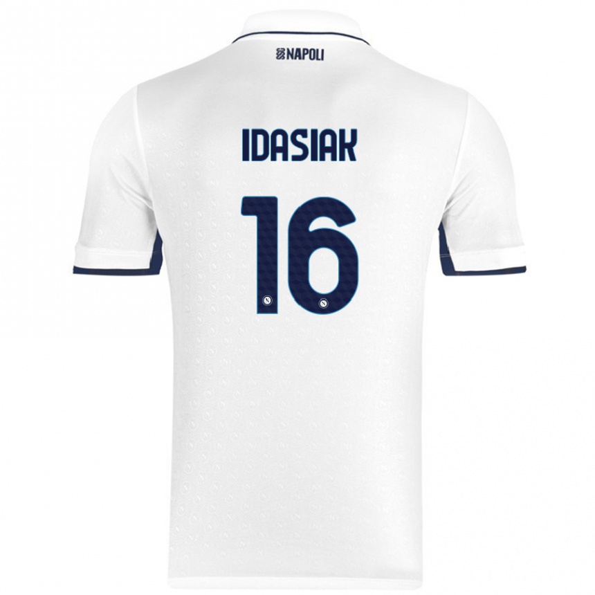 Gyermek Labdarúgás Hubert Idasiak #16 Fehér Royal Blue Idegenbeli Jersey 2024/25 Mez Póló Ing