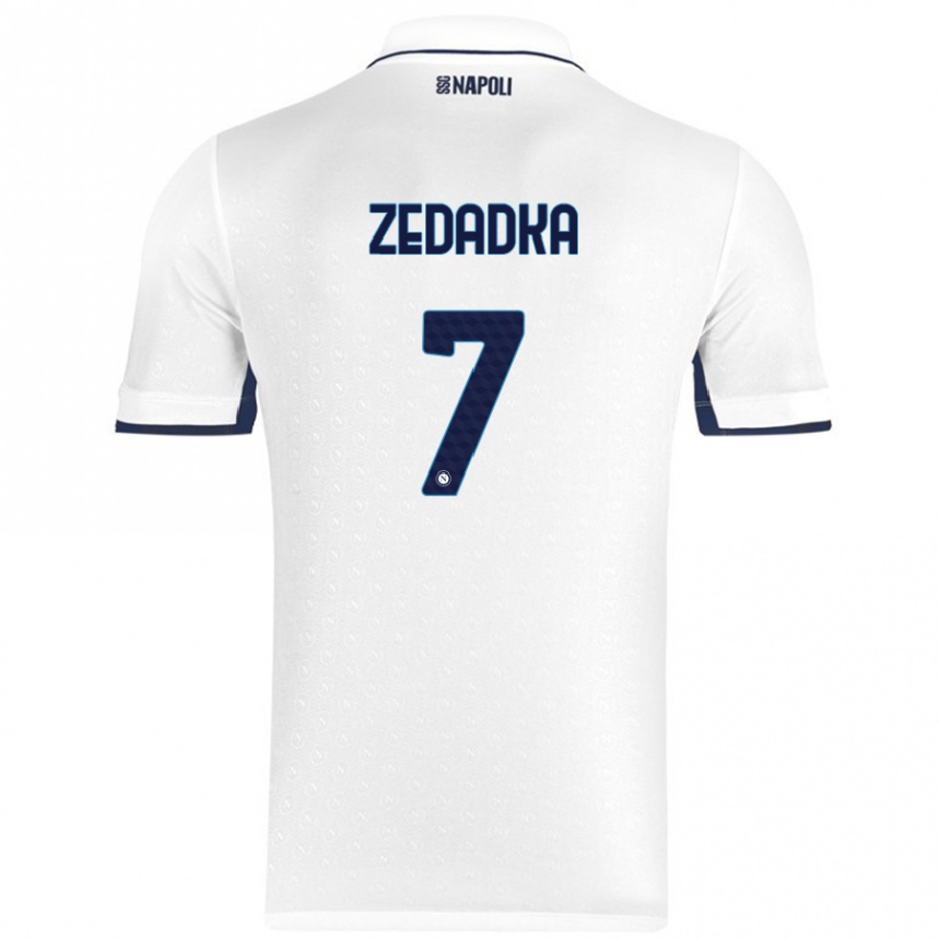 Gyermek Labdarúgás Karim Zedadka #7 Fehér Royal Blue Idegenbeli Jersey 2024/25 Mez Póló Ing