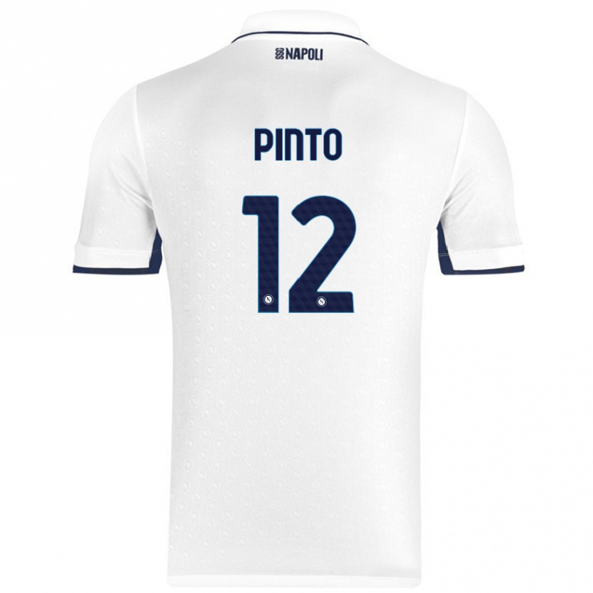 Gyermek Labdarúgás Ciro Pinto #12 Fehér Royal Blue Idegenbeli Jersey 2024/25 Mez Póló Ing