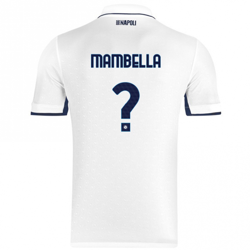 Gyermek Labdarúgás Andrea Mambella #0 Fehér Royal Blue Idegenbeli Jersey 2024/25 Mez Póló Ing