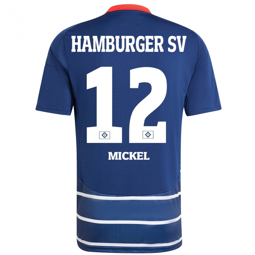 Gyermek Labdarúgás Tom Mickel #12 Sötétkék Idegenbeli Jersey 2024/25 Mez Póló Ing