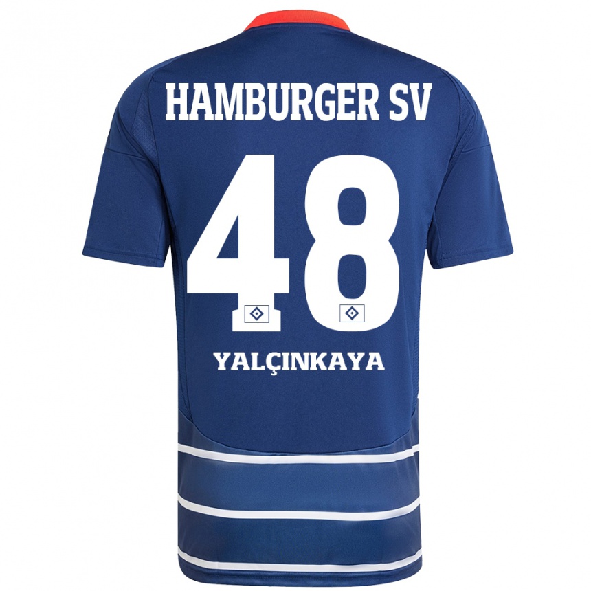 Gyermek Labdarúgás Bilal Yalcinkaya #48 Sötétkék Idegenbeli Jersey 2024/25 Mez Póló Ing