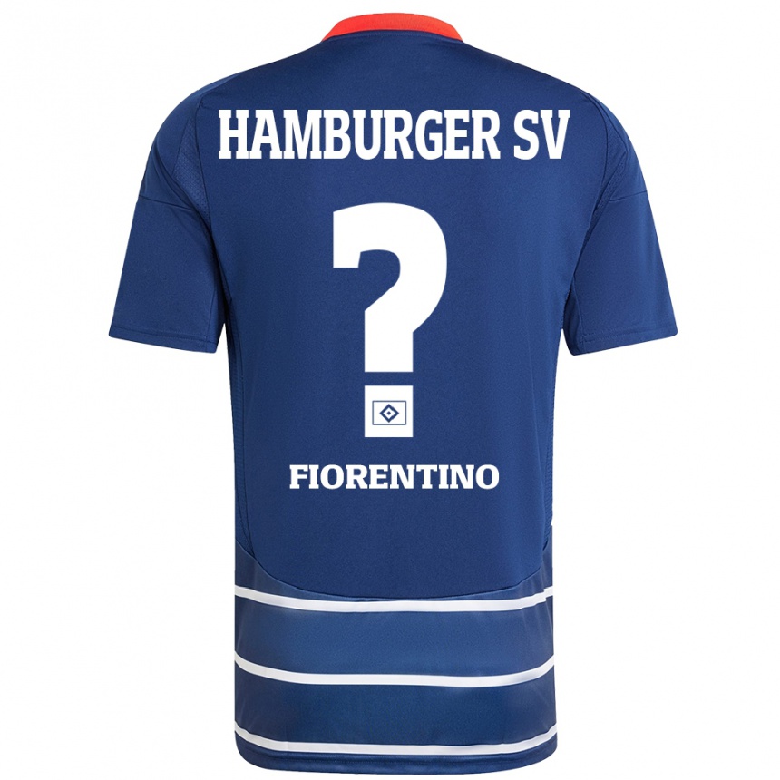 Gyermek Labdarúgás Gianluca Fiorentino #0 Sötétkék Idegenbeli Jersey 2024/25 Mez Póló Ing