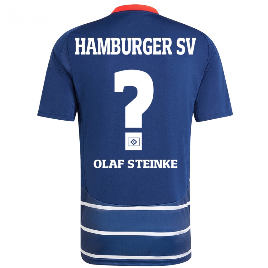 Gyermek Labdarúgás Eric Olaf Steinke #0 Sötétkék Idegenbeli Jersey 2024/25 Mez Póló Ing