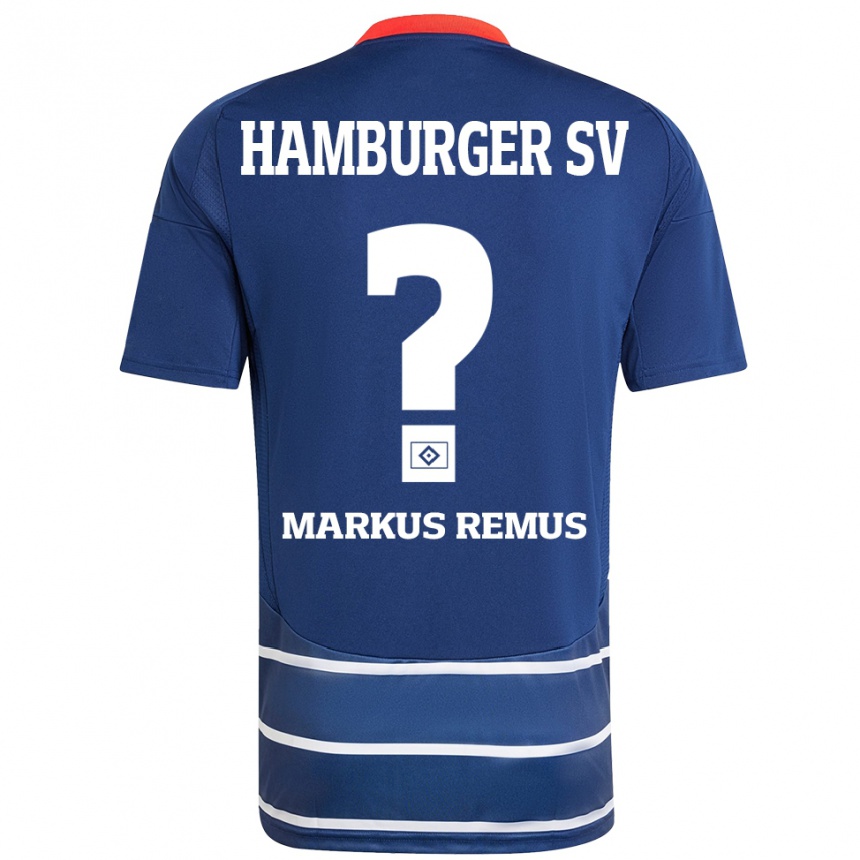 Gyermek Labdarúgás Markus Remus #0 Sötétkék Idegenbeli Jersey 2024/25 Mez Póló Ing