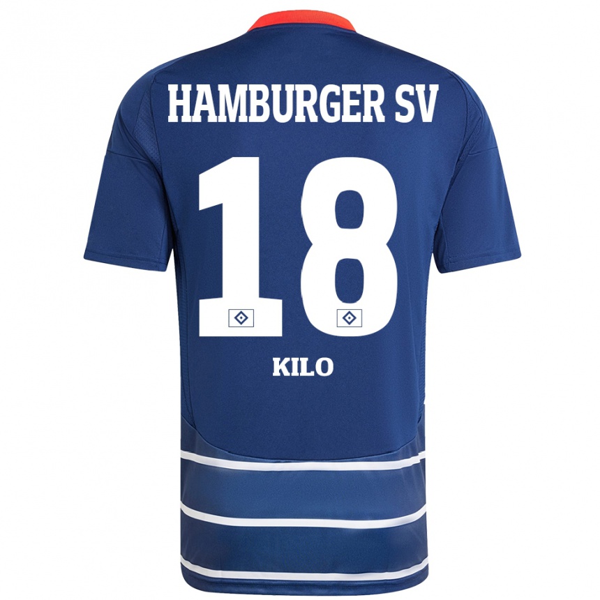 Gyermek Labdarúgás Jesse Kilo #18 Sötétkék Idegenbeli Jersey 2024/25 Mez Póló Ing