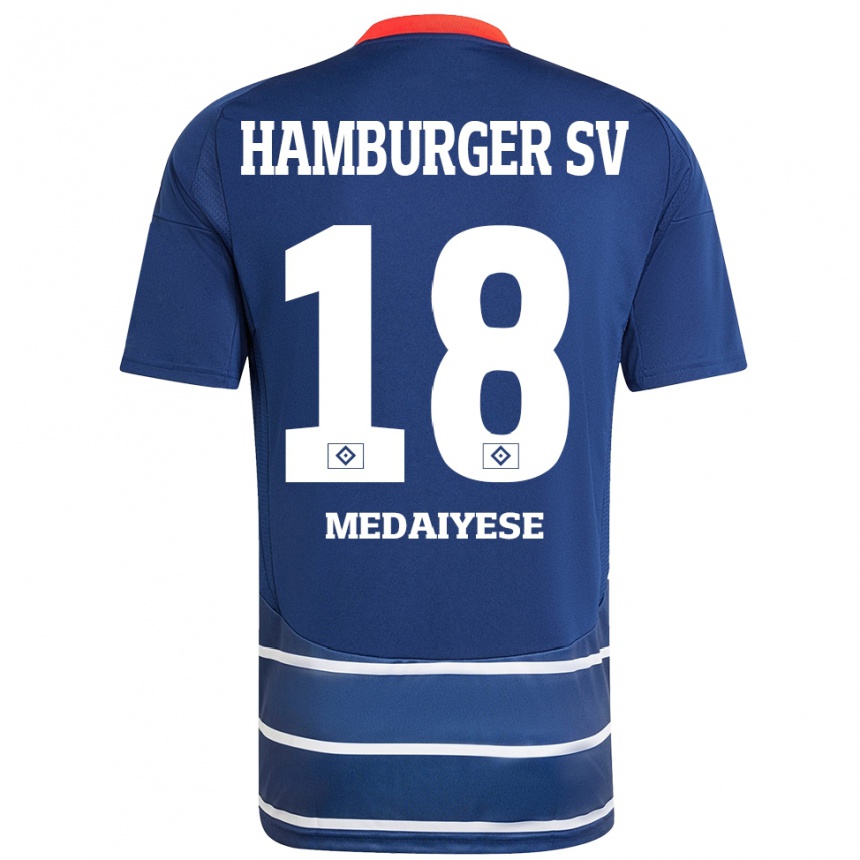 Gyermek Labdarúgás Olamide Medaiyese #18 Sötétkék Idegenbeli Jersey 2024/25 Mez Póló Ing