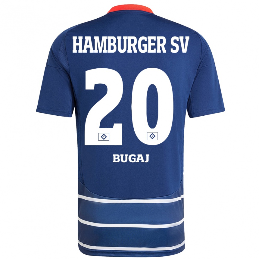 Gyermek Labdarúgás Jan-Luca Bugaj #20 Sötétkék Idegenbeli Jersey 2024/25 Mez Póló Ing