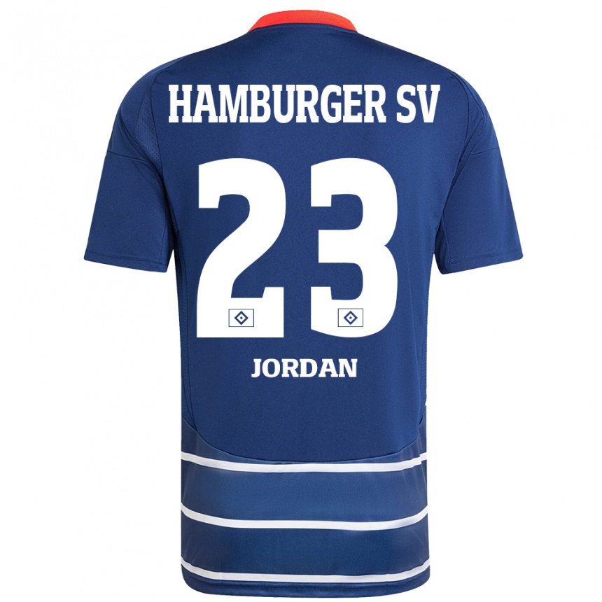 Gyermek Labdarúgás Dominik Jordan #23 Sötétkék Idegenbeli Jersey 2024/25 Mez Póló Ing