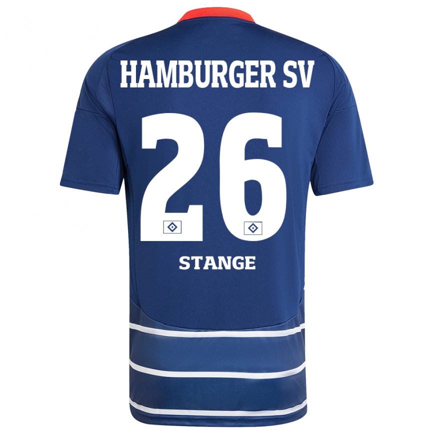 Gyermek Labdarúgás Otto Stange #26 Sötétkék Idegenbeli Jersey 2024/25 Mez Póló Ing