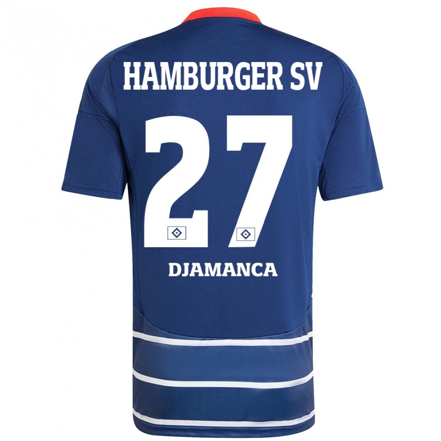 Gyermek Labdarúgás Ismaila Djamanca #27 Sötétkék Idegenbeli Jersey 2024/25 Mez Póló Ing