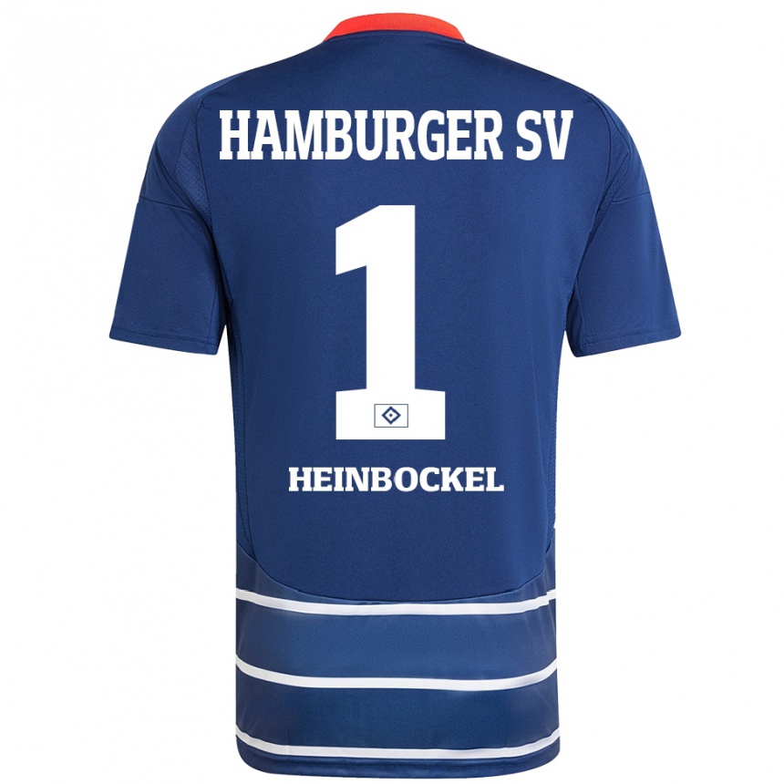 Gyermek Labdarúgás Simon Heinbockel #1 Sötétkék Idegenbeli Jersey 2024/25 Mez Póló Ing