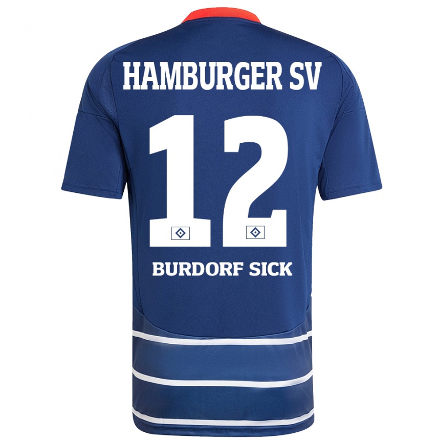 Gyermek Labdarúgás Emma Burdorf-Sick #12 Sötétkék Idegenbeli Jersey 2024/25 Mez Póló Ing