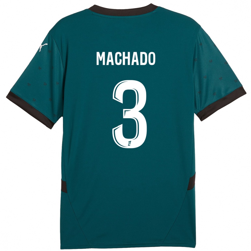 Gyermek Labdarúgás Deiver Machado #3 Sötétzöld Idegenbeli Jersey 2024/25 Mez Póló Ing