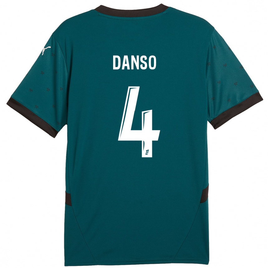 Gyermek Labdarúgás Kevin Danso #4 Sötétzöld Idegenbeli Jersey 2024/25 Mez Póló Ing