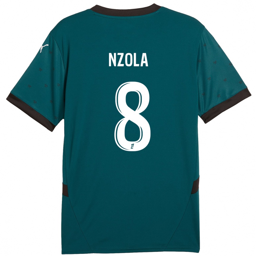 Gyermek Labdarúgás M'bala Nzola #8 Sötétzöld Idegenbeli Jersey 2024/25 Mez Póló Ing