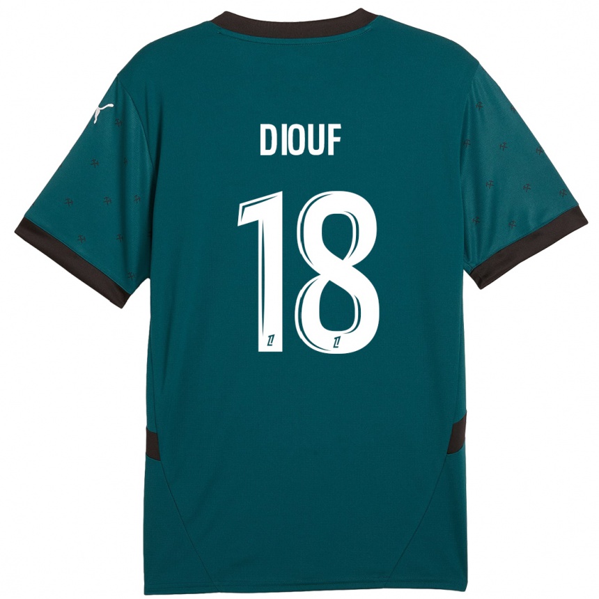 Gyermek Labdarúgás Andy Diouf #18 Sötétzöld Idegenbeli Jersey 2024/25 Mez Póló Ing