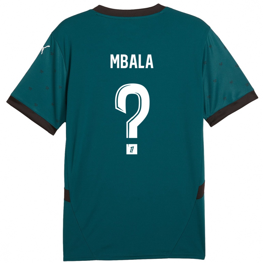 Gyermek Labdarúgás Keny Mbala #0 Sötétzöld Idegenbeli Jersey 2024/25 Mez Póló Ing