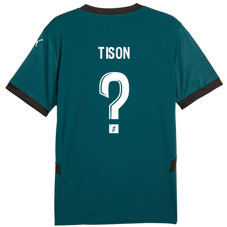 Gyermek Labdarúgás Nathan Tison #0 Sötétzöld Idegenbeli Jersey 2024/25 Mez Póló Ing