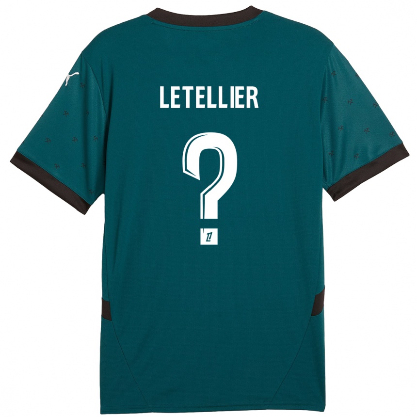 Gyermek Labdarúgás Trévor Letellier #0 Sötétzöld Idegenbeli Jersey 2024/25 Mez Póló Ing