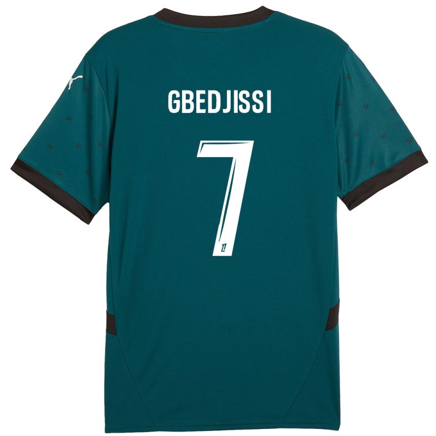 Gyermek Labdarúgás Aude Gbedjissi #7 Sötétzöld Idegenbeli Jersey 2024/25 Mez Póló Ing