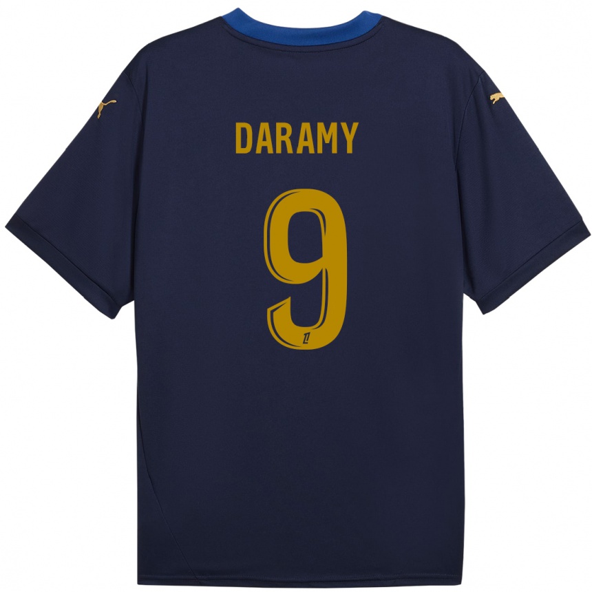 Gyermek Labdarúgás Mohamed Daramy #9 Sötétkék Arany Idegenbeli Jersey 2024/25 Mez Póló Ing