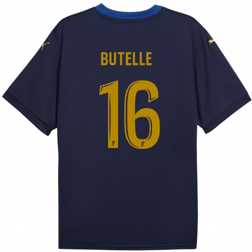 Gyermek Labdarúgás Ludovic Butelle #16 Sötétkék Arany Idegenbeli Jersey 2024/25 Mez Póló Ing