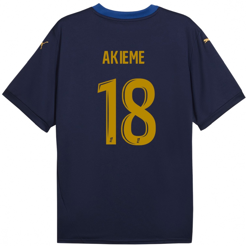 Gyermek Labdarúgás Sergio Akieme #18 Sötétkék Arany Idegenbeli Jersey 2024/25 Mez Póló Ing