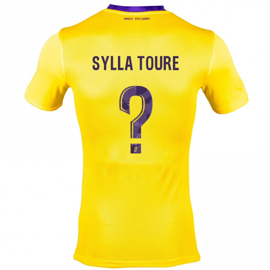 Gyermek Labdarúgás Ismael Sylla Touré #0 Sárga Lila Idegenbeli Jersey 2024/25 Mez Póló Ing