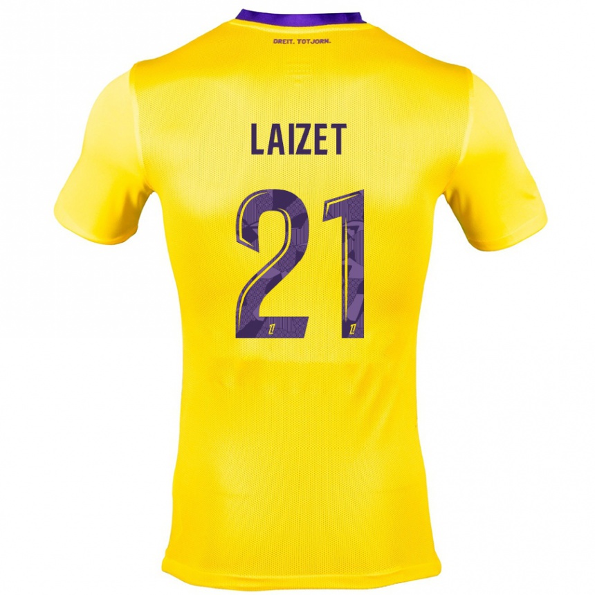 Gyermek Labdarúgás Emma Laizet #21 Sárga Lila Idegenbeli Jersey 2024/25 Mez Póló Ing