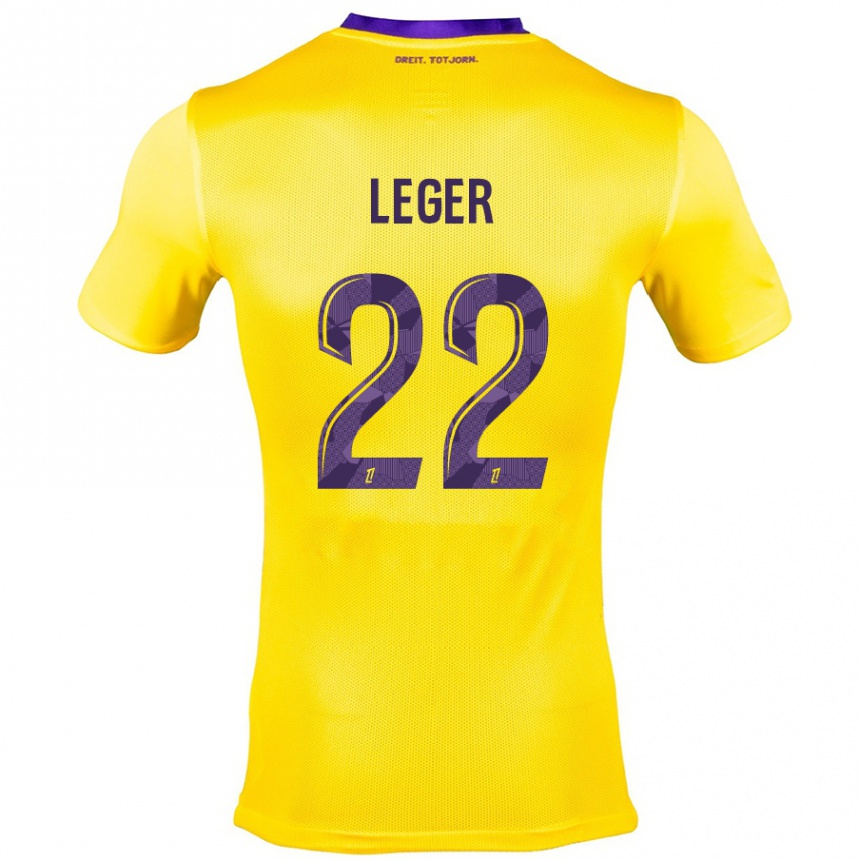 Gyermek Labdarúgás Christelle Léger #22 Sárga Lila Idegenbeli Jersey 2024/25 Mez Póló Ing