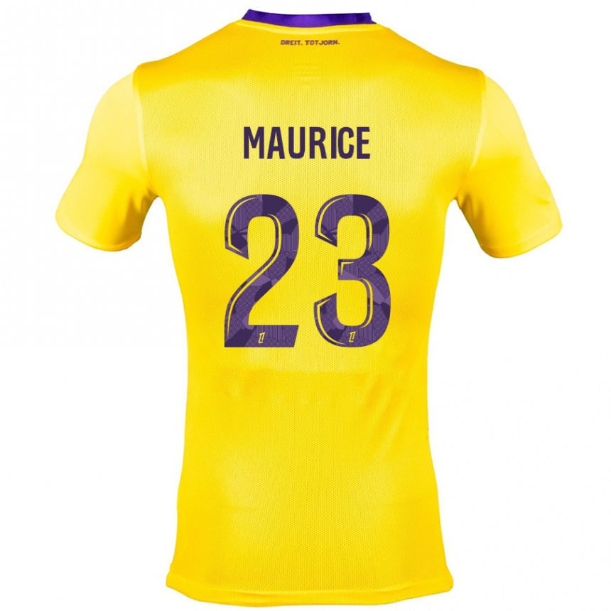 Gyermek Labdarúgás Sandra Maurice #23 Sárga Lila Idegenbeli Jersey 2024/25 Mez Póló Ing