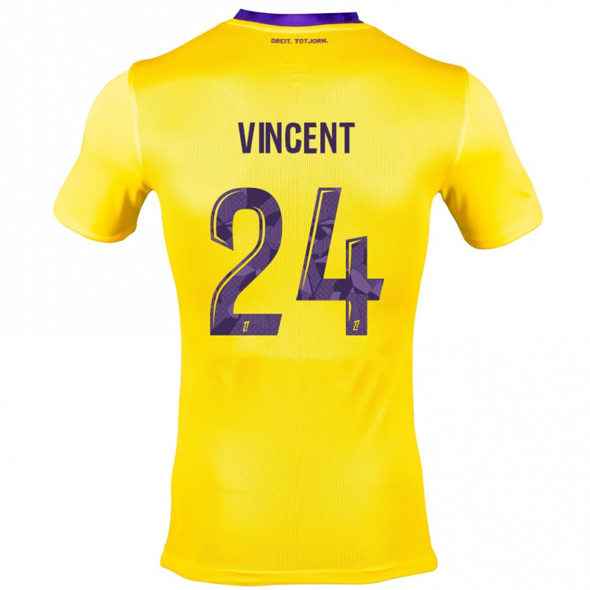 Gyermek Labdarúgás Magalie Vincent #24 Sárga Lila Idegenbeli Jersey 2024/25 Mez Póló Ing