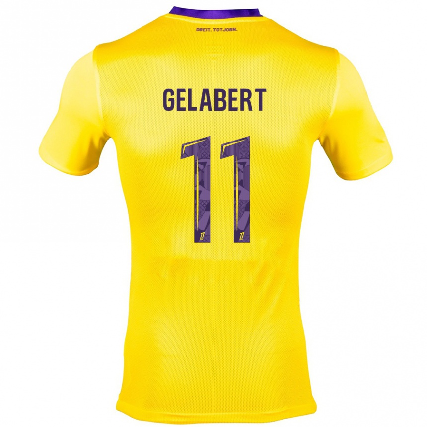 Gyermek Labdarúgás César Gelabert #11 Sárga Lila Idegenbeli Jersey 2024/25 Mez Póló Ing