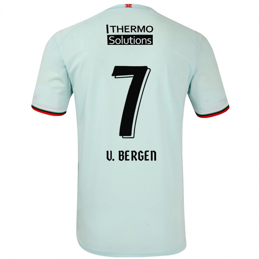 Gyermek Labdarúgás Mitchell Van Bergen #7 Világoszöld Idegenbeli Jersey 2024/25 Mez Póló Ing