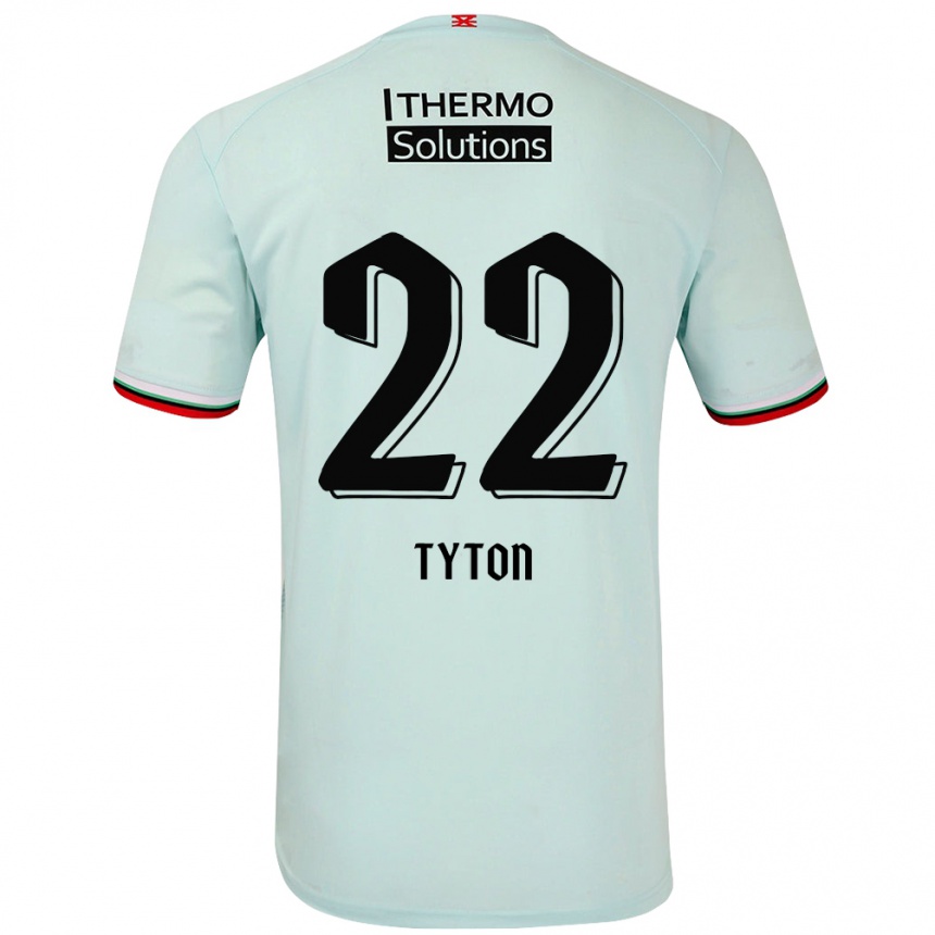 Gyermek Labdarúgás Przemyslaw Tyton #22 Világoszöld Idegenbeli Jersey 2024/25 Mez Póló Ing