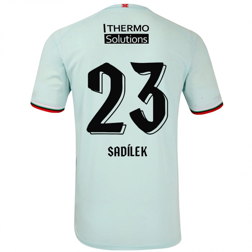 Gyermek Labdarúgás Michal Sadilek #23 Világoszöld Idegenbeli Jersey 2024/25 Mez Póló Ing