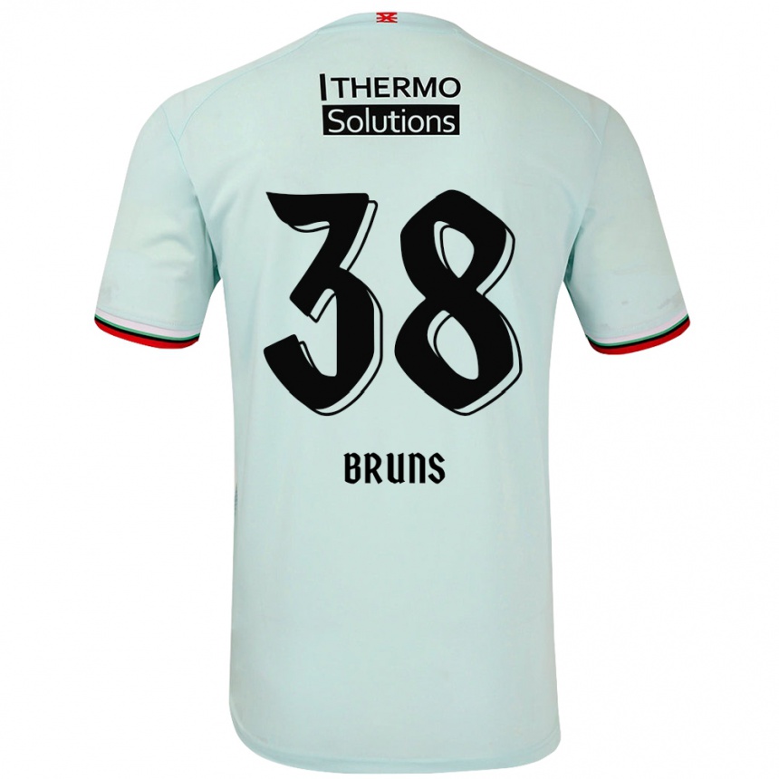 Gyermek Labdarúgás Max Bruns #38 Világoszöld Idegenbeli Jersey 2024/25 Mez Póló Ing