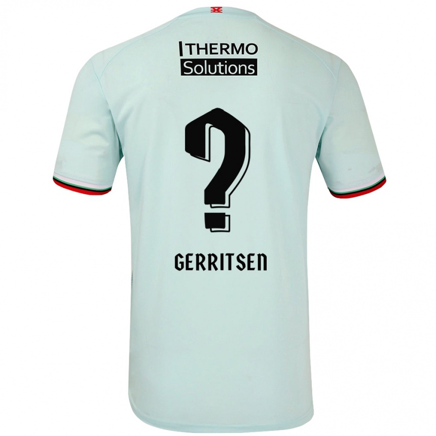 Gyermek Labdarúgás Yannick Gerritsen #0 Világoszöld Idegenbeli Jersey 2024/25 Mez Póló Ing