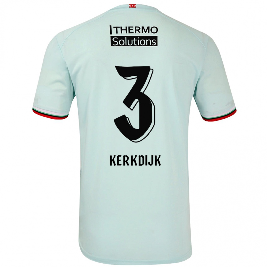 Gyermek Labdarúgás Danique Kerkdijk #3 Világoszöld Idegenbeli Jersey 2024/25 Mez Póló Ing