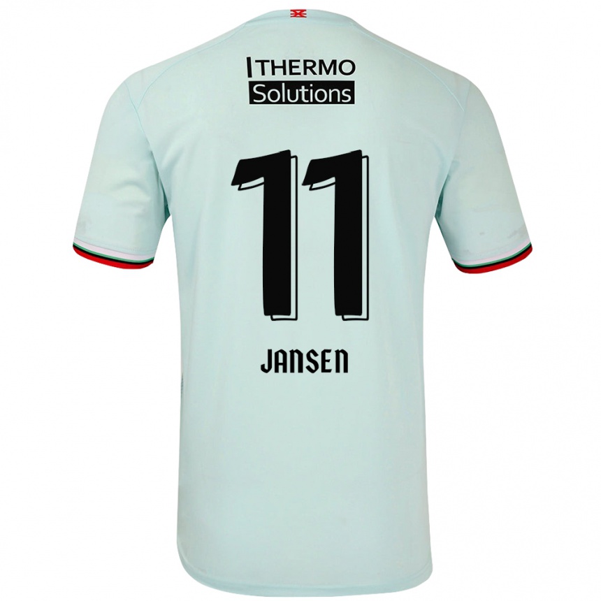 Gyermek Labdarúgás Renate Jansen #11 Világoszöld Idegenbeli Jersey 2024/25 Mez Póló Ing