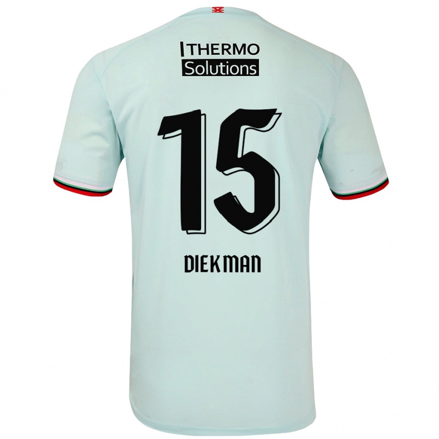 Gyermek Labdarúgás Jill Diekman #15 Világoszöld Idegenbeli Jersey 2024/25 Mez Póló Ing