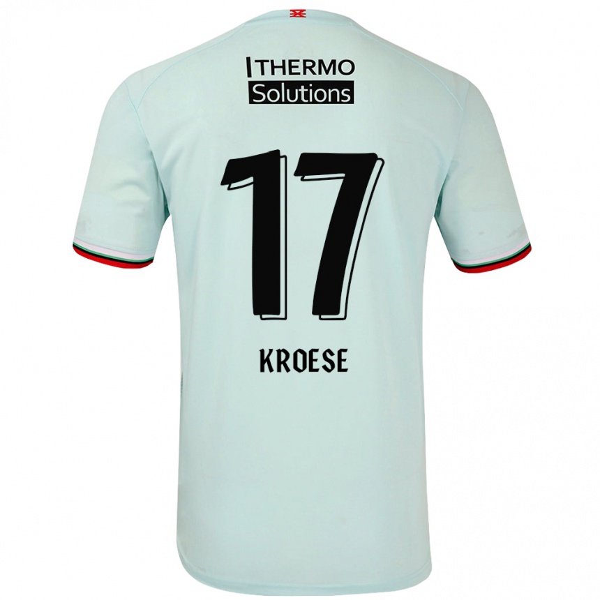 Gyermek Labdarúgás Fieke Kroese #17 Világoszöld Idegenbeli Jersey 2024/25 Mez Póló Ing