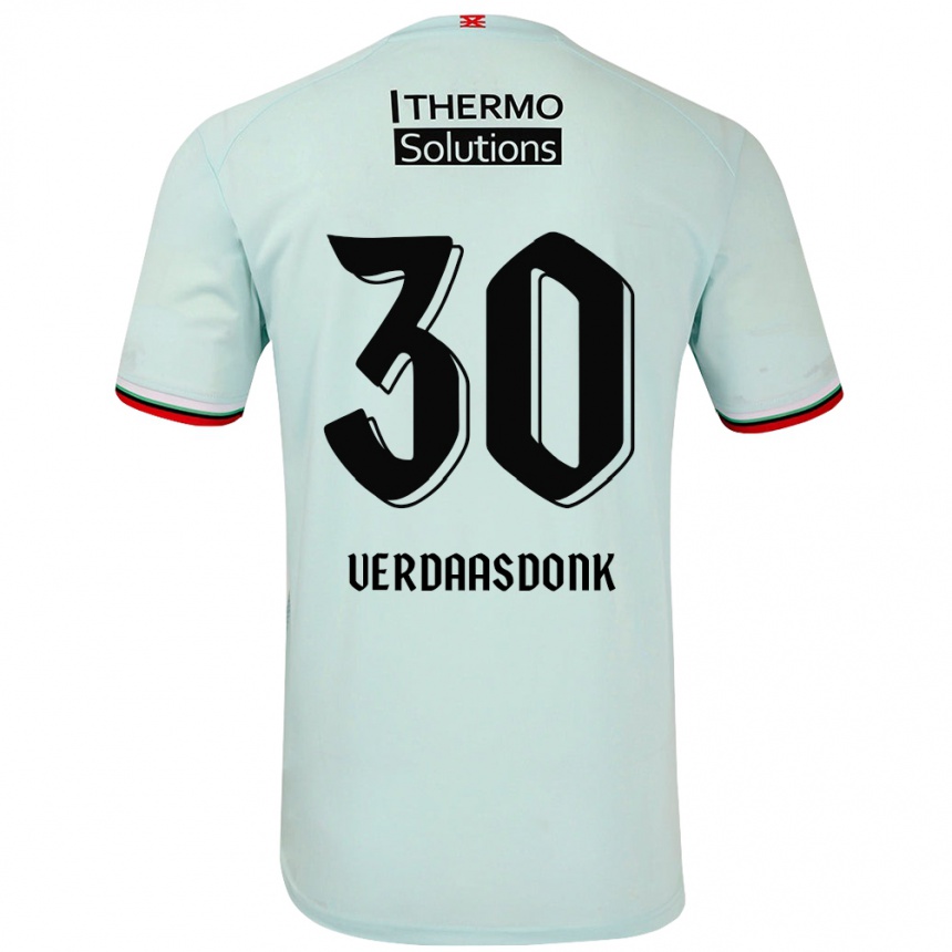 Gyermek Labdarúgás Suus Verdaasdonk #30 Világoszöld Idegenbeli Jersey 2024/25 Mez Póló Ing