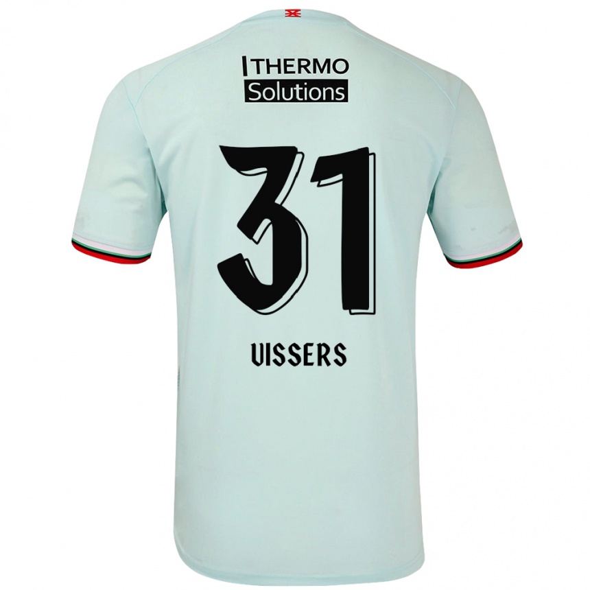 Gyermek Labdarúgás Kiki Vissers #31 Világoszöld Idegenbeli Jersey 2024/25 Mez Póló Ing