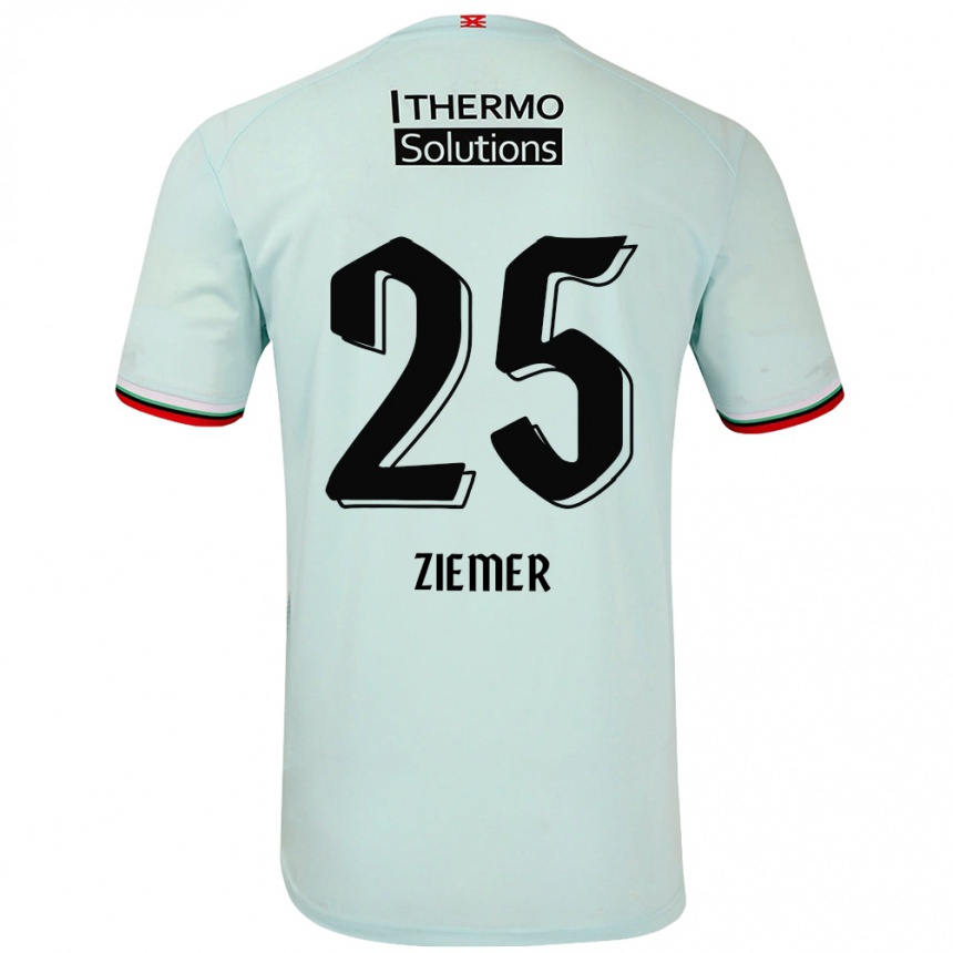 Gyermek Labdarúgás Taylor Ziemer #25 Világoszöld Idegenbeli Jersey 2024/25 Mez Póló Ing