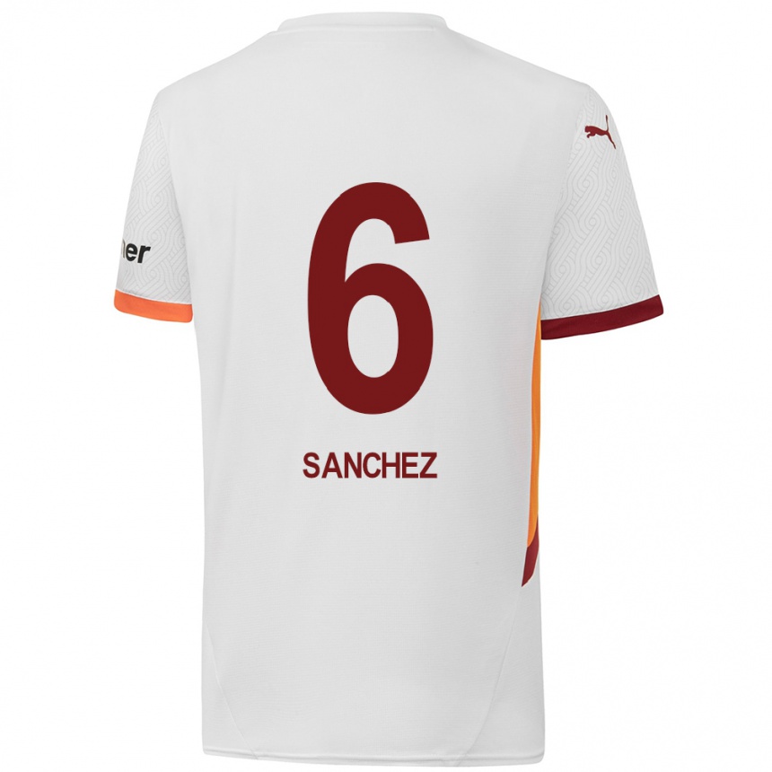 Gyermek Labdarúgás Davinson Sanchez #6 Fehér Sárga Piros Idegenbeli Jersey 2024/25 Mez Póló Ing